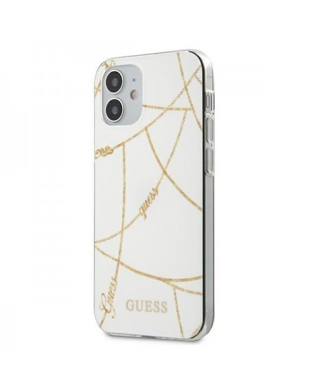 Guess GUHCP12SPCUCHWH iPhone 12 mini 5,4" biały/white hardcase Gold Chain Collection