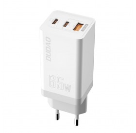 Dudao GaN Fast 65W USB Wall Charger / 2x USB Type C Quick Charge Power Delivery (Gallium Nitride) white (A7xs white)