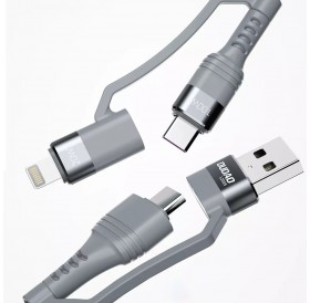 Dudao cable 4in1 USB Type C PD / USB cable - USB Type C Power Delivery (100W) / Lightning (20W) 1m gray (L20XS)