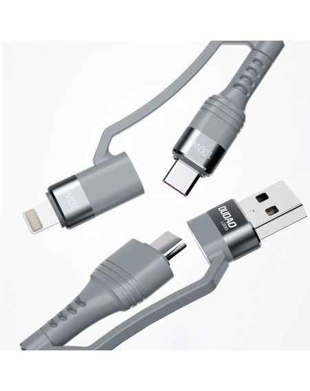 Dudao cable 4in1 USB Type C PD / USB cable - USB Type C Power Delivery (100W) / Lightning (20W) 1m gray (L20XS)