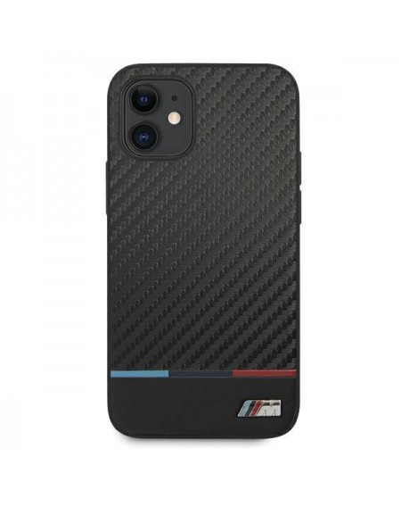 Etui BMW BMHCP12SPUCARTCBK iPhone 12 mini 5,4" czarny/black hardcase M Collection PU Carbon Stripe