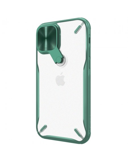 Nillkin Cyclops Case durable phone case with a camera cover and foldable kickstand iPhone 12 Pro / iPhone 12 green