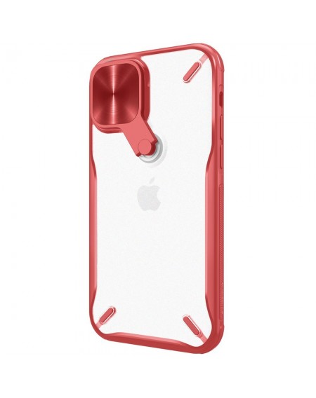 Nillkin Cyclops Case durable phone case with a camera cover and foldable kickstand iPhone 12 Pro / iPhone 12 red