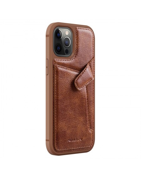 Nillkin Aoge Leather Case genuine leather protective wallet cover iPhone 12 mini brown