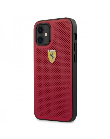 Ferrari FESPEHCP12SRE iPhone 12 mini  5,4" czerwony/red hardcase On Track Perforated