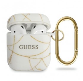 Guess GUACA2TPUCHWH AirPods cover biały/white Gold Chain Collection