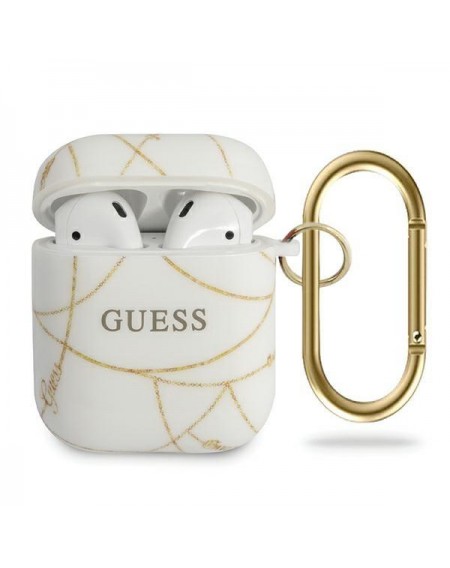Guess GUACA2TPUCHWH AirPods cover biały/white Gold Chain Collection