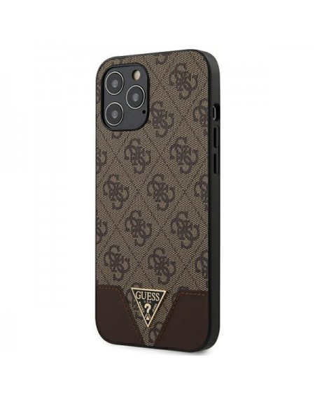 Guess GUHCP12LPU4GHBR iPhone 12 Pro Max 6,7" brązowy/brown hardcase 4G Triangle Collection
