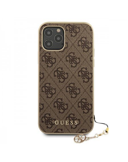 Guess GUHCP12MGF4GBR iPhone 12/12 Pro 6,1" brązowy/brown hardcase 4G Charms Collection