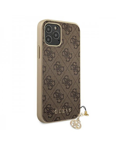 Guess GUHCP12MGF4GBR iPhone 12/12 Pro 6,1" brązowy/brown hardcase 4G Charms Collection