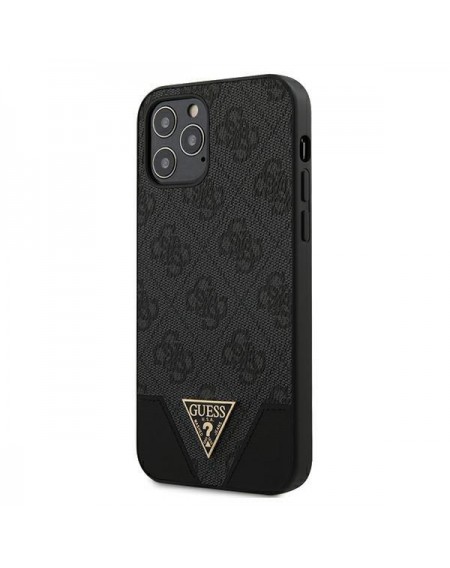 Guess GUHCP12MPU4GHBK iPhone 12/12 Pro 6,1" szary/grey hardcase 4G Triangle Collection