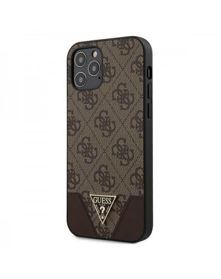 Guess GUHCP12MPU4GHBR iPhone 12/12 Pro 6,1" brązowy/brown hardcase 4G Triangle Collection
