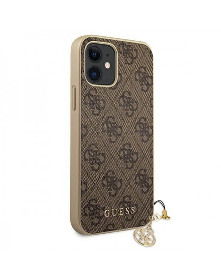 Guess GUHCP12SGF4GBR iPhone 12 mini 5,4" brązowy/brown hardcase 4G Charms Collection