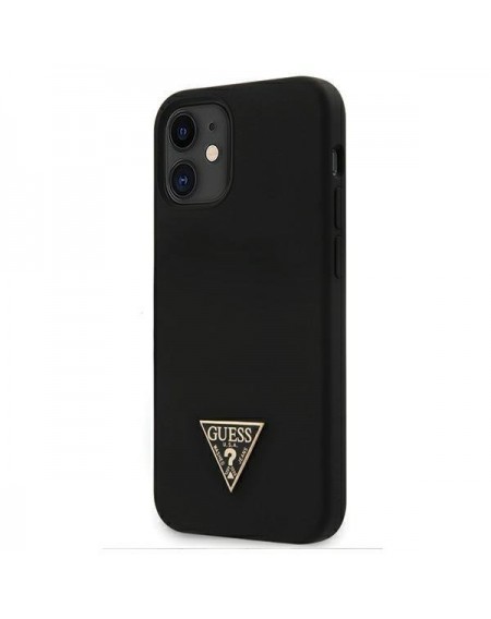 Guess GUHCP12SLSTMBK iPhone 12 mini 5,4" black/czarny hardcase Silicone Triangle Logo