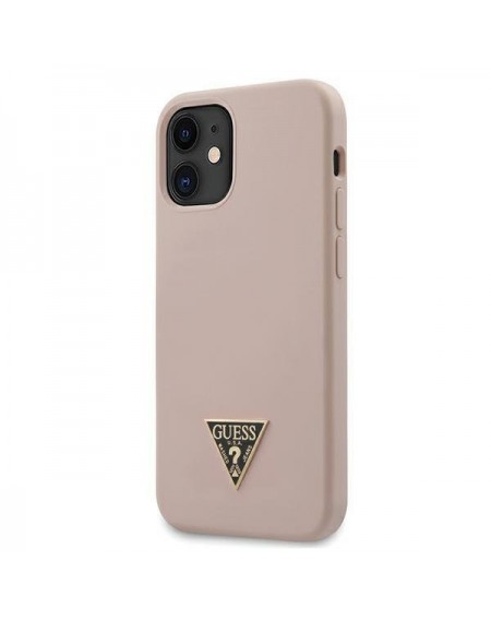 Guess GUHCP12SLSTMLP iPhone 12 mini 5,4" jasnoróżowy/light pink hardcase Silicone Triangle Logo