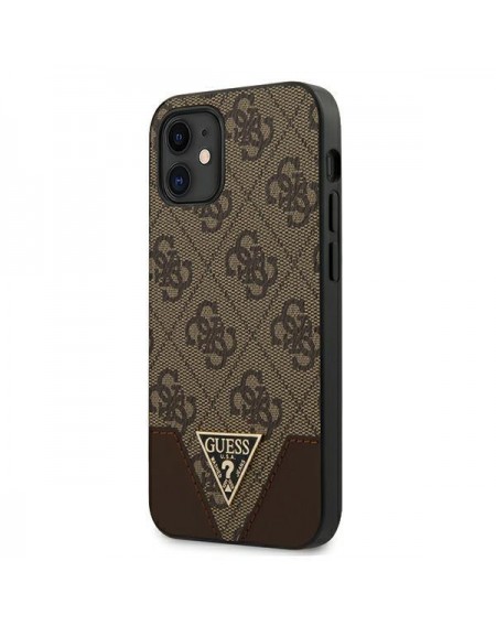 Guess GUHCP12SPU4GHBR iPhone 12 mini 5,4" brązowy/brown hardcase 4G Triangle Collection