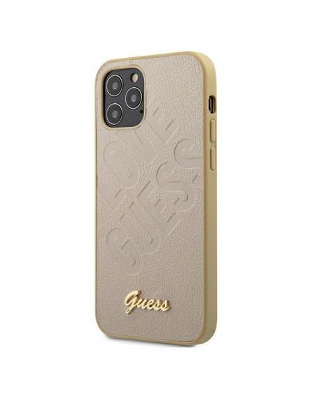 Guess GUHCP12SPUILGLG iPhone 12 mini 5,4" złoty/gold hardcase Iridescent Love Script Gold Logo