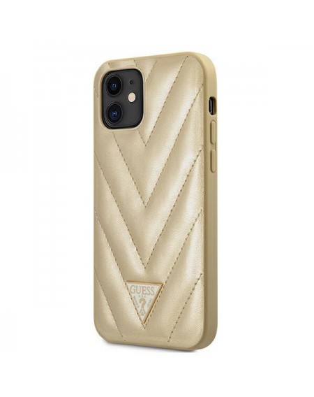 Guess GUHCP12SPUVQTMLBE iPhone 12 mini 5,4" złoty/gold hardcase V-Quilted Collection