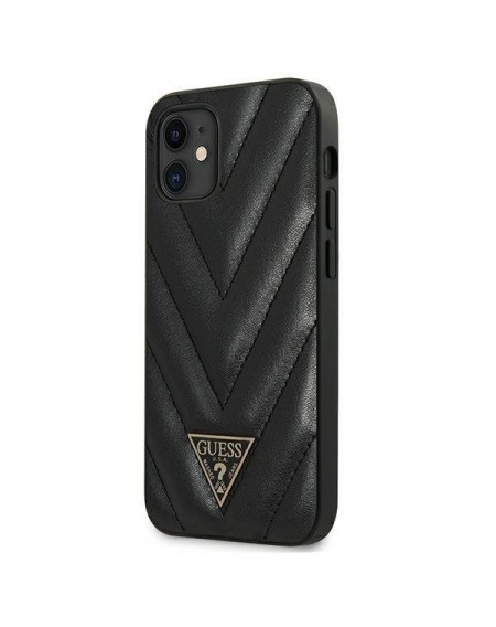 Guess GUHCP12SPUVQTMLBK iPhone 12 mini 5,4" czarny/black hardcase V-Quilted Collection