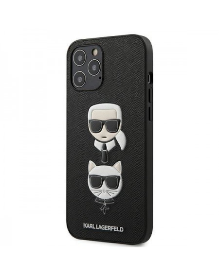 Karl Lagerfeld KLHCP12LSAKICKCBK iPhone 12 Pro Max 6,7" czarny/black hardcase Saffiano Ikonik Karl&Choupette Head