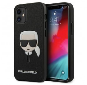 Karl Lagerfeld KLHCP12MSAKHBK iPhone 12/12 Pro 6,1" czarny/black hardcase Saffiano Ikonik Karl`s Head
