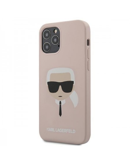 Karl Lagerfeld KLHCP12MSLKHLP iPhone 12/12 Pro 6,1" jasnoróżowy/light pink hardcase Silicone Karl`s Head
