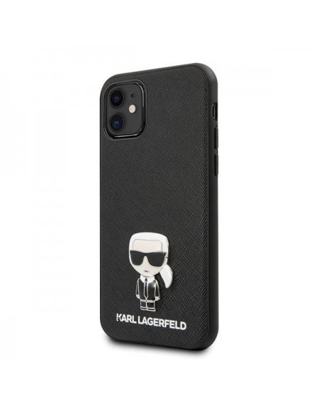 Karl Lagerfeld KLHCP12SIKMSBK iPhone 12 mini 5,4" czarny/black hardcase Saffiano Ikonik Metal