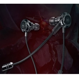 WK Design In-Ear Gaming USB Type C Headphones Headset microphone remote black (Y28 black)