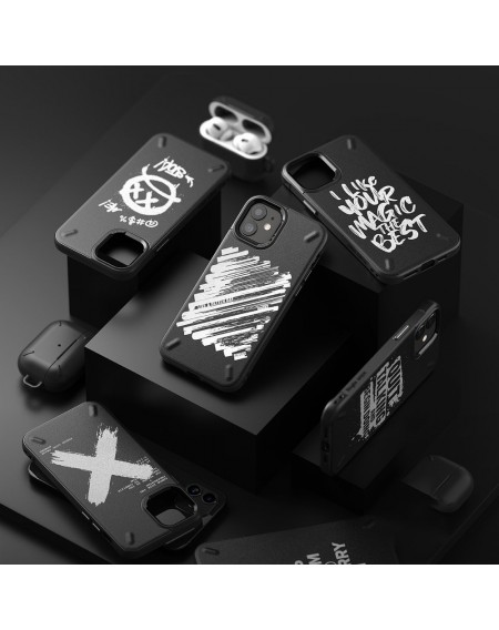 Ringke Onyx Design Durable TPU Case Cover for iPhone 12 mini black (Graffiti) (OXAP0030)