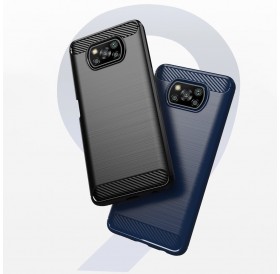 Carbon Case Flexible Cover Sleeve for Xiaomi Poco X3 NFC / Poco X3 Pro black