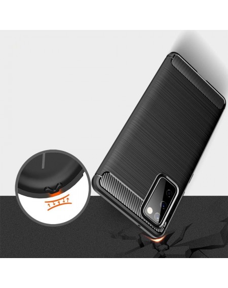Carbon Case Flexible Cover Sleeve for Samsung Galaxy S20 FE 5G black