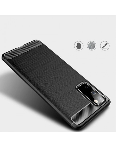 Carbon Case Flexible Cover Sleeve for Samsung Galaxy S20 FE 5G black