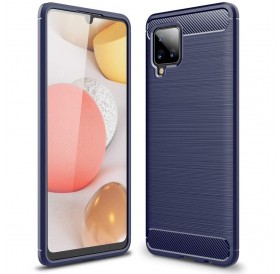 Carbon Case Flexible Cover TPU Case for Samsung Galaxy A42 5G blue