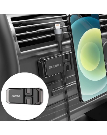 Dudao Self Adhesive Magnetic Car Dashboard Cable Organizer Black (F11s)
