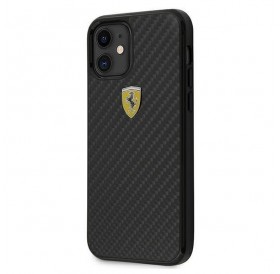Ferrari FERCAHCP12SBK iPhone 12 mini 5,4" czarny/black hardcase On Track Real Carbon