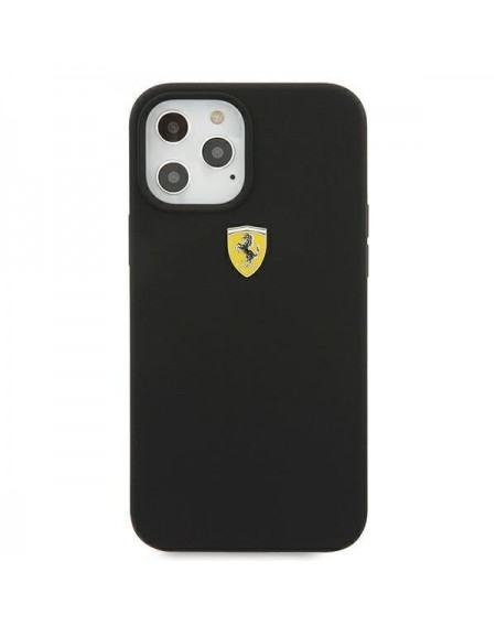 Ferrari FESSIHCP12MBK iPhone 12/12 Pro 6,1" czarny/black hardcase On Track Silicone