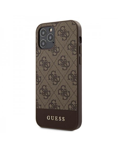 Guess GUHCP12LG4GLBR iPhone 12 Pro Max 6,7" brązowy/brown hardcase 4G Stripe Collection