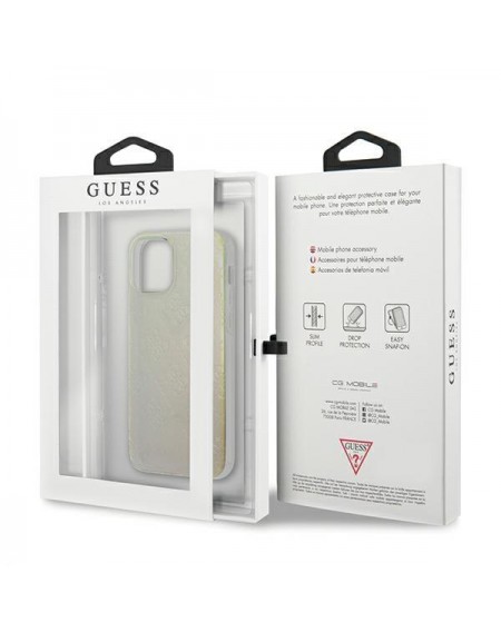 Guess GUHCP12S3D4GIRBL iPhone 12 mini 5,4" opalowy/iridescent hardcase 4G 3D Pattern Collection