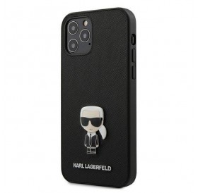 Karl Lagerfeld KLHCP12LIKMSBK iPhone 12 Pro Max 6,7" czarny/black hardcase Saffiano Ikonik Metal