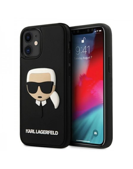 Karl Lagerfeld KLHCP12SKH3DBK iPhone 12 mini 5,4" czarny/black hardcase 3D Rubber Karl`s Head