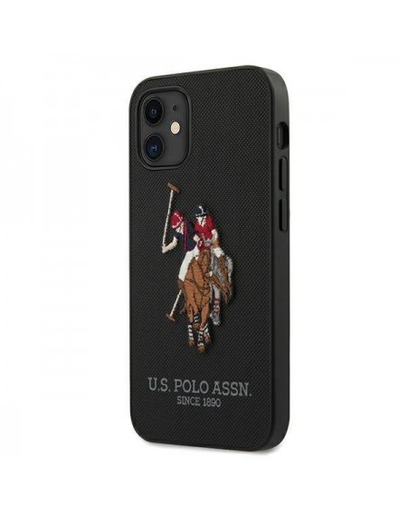 US Polo USHCP12SPUGFLBK iPhone 12 mini 5,4" czarny/black Polo Embroidery Collection
