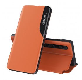 Eco Leather View Case elegant bookcase type case with kickstand for Xiaomi Mi 10T / Xiaomi Mi 10T Pro orange