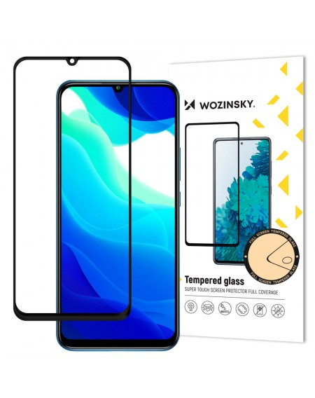 Wozinsky Tempered Glass Full Glue Super Tough Screen Protector Full Coveraged with Frame Case Friendly for Xiaomi Mi 10T Lite black