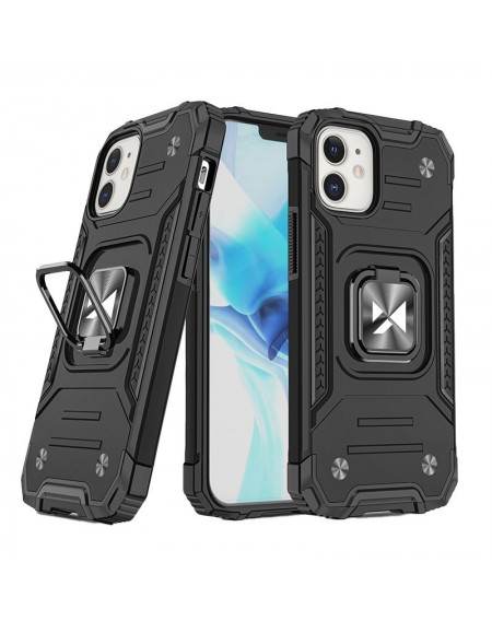 Wozinsky Ring Armor Case Kickstand Tough Rugged Cover for iPhone 12 mini black