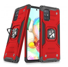 Wozinsky Ring Armor Case Kickstand Tough Rugged Cover for Samsung Galaxy A71 5G red