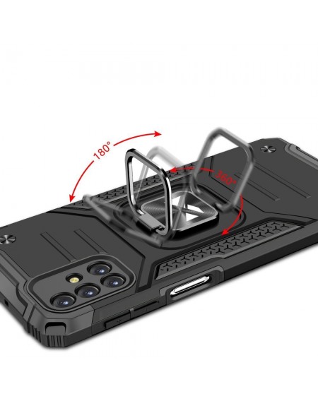 Wozinsky Ring Armor Case Kickstand Tough Rugged Cover for Samsung Galaxy M31s black
