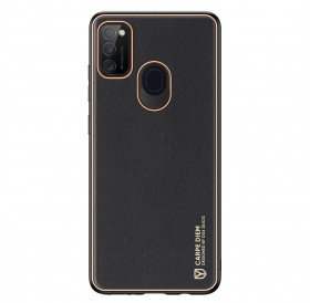 Dux Ducis Yolo elegant case made of soft TPU and PU leather for Samsung Galaxy M30s black