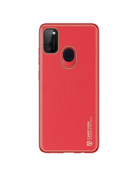 Dux Ducis Yolo elegant case made of soft TPU and PU leather for Samsung Galaxy M30s red