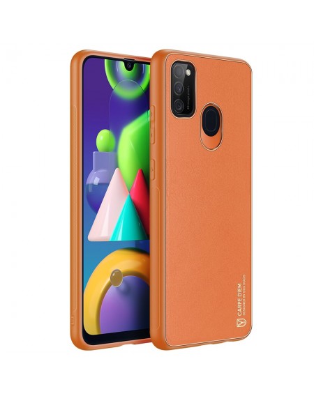 Dux Ducis Yolo elegant case made of soft TPU and PU leather for Samsung Galaxy M30s orange