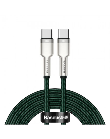 Baseus Cafule Metal Data cable USB Type C - USB Type C 100 W (20 V / 5 A) Power Delivery 2 m green (CATJK-D06)